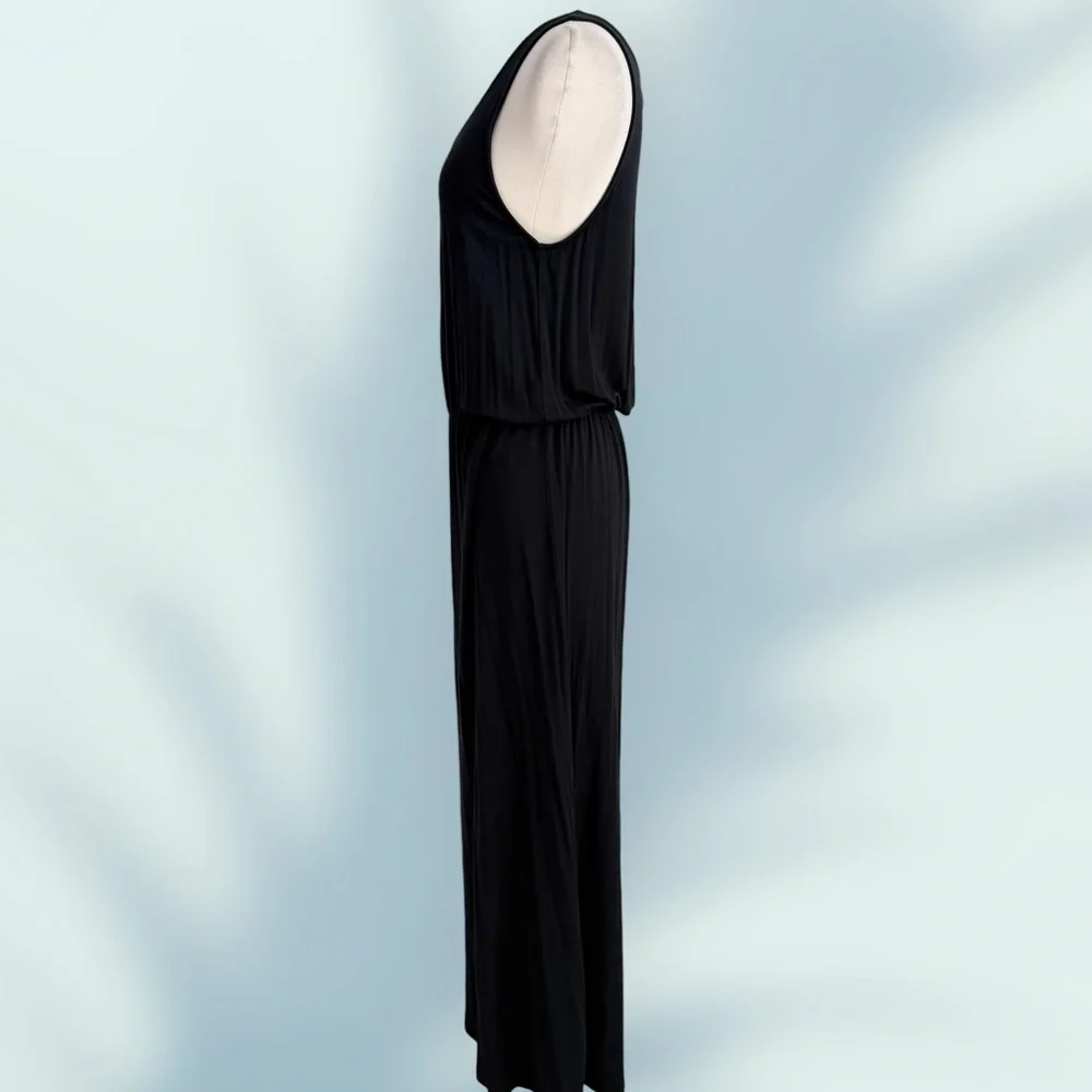 Nordstrom Caslon Black Knit Sleeveless Elastic Waist Maxi Dress M (8/10) - Picture 6 of 12
